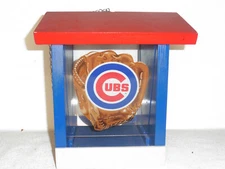 Handcrafted Bird Wildlife Feeder Chicago Cubs Baseball Bird House Hanging