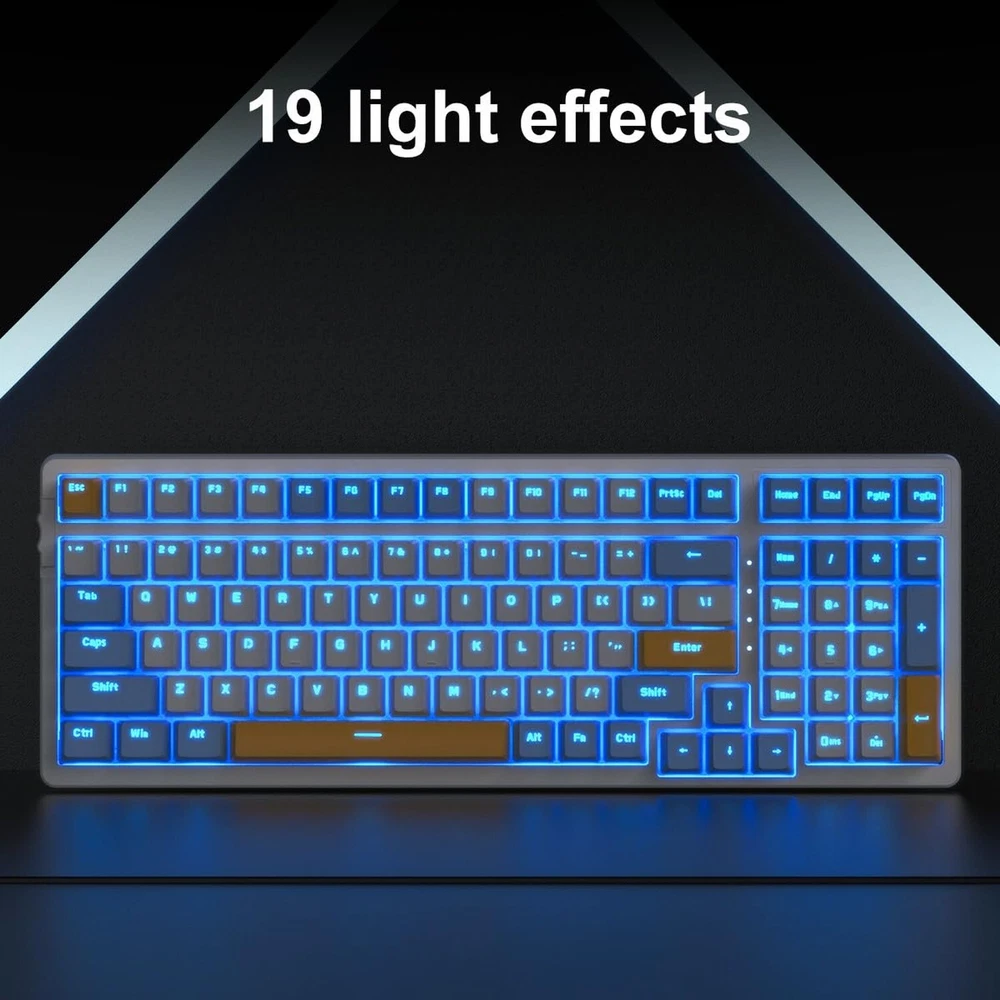Triple Mode Wireless Mechanical Gaming Keyboard with 2.4G USB-C and Bluetooth Connectivity
