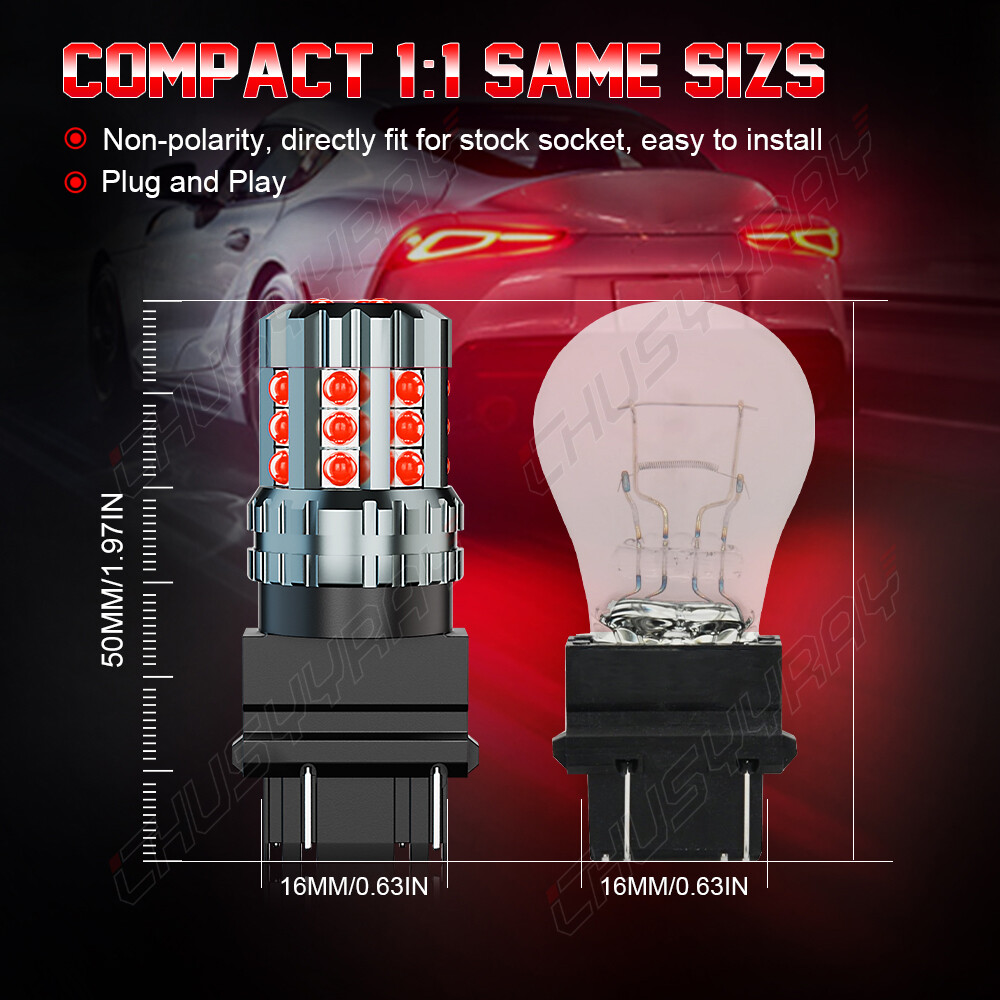 2x3157 3156 Red LED Brake Stop Signal Tail Light Bulbs For Ford Ranger 1991-2011