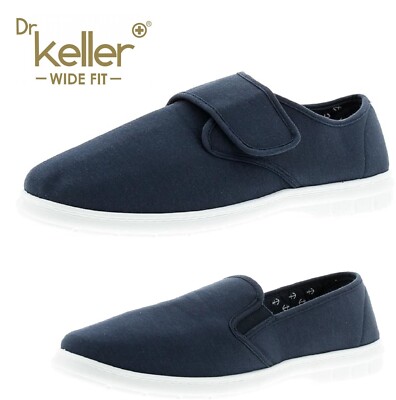 HERREN DR KELLER WEITE PASSFORM DECK SCHUHE LEINEN PUMPS GEPOLSTERTE TURNSCHUHE ESPADRILLE GRÖSSE