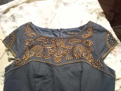 FOREVER NEW, size 12, dark blue beaded dress - Picture 1 of 6