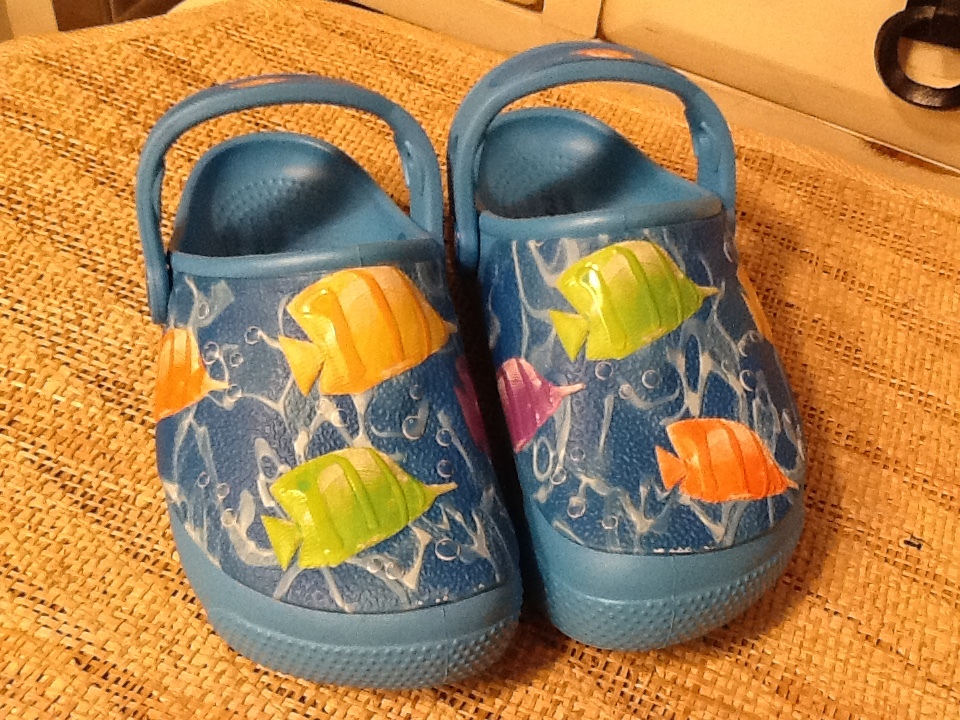 crocs with fish on them
