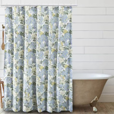 Hydrangea 72 In. Blue Shower Curtain Free Shipping New