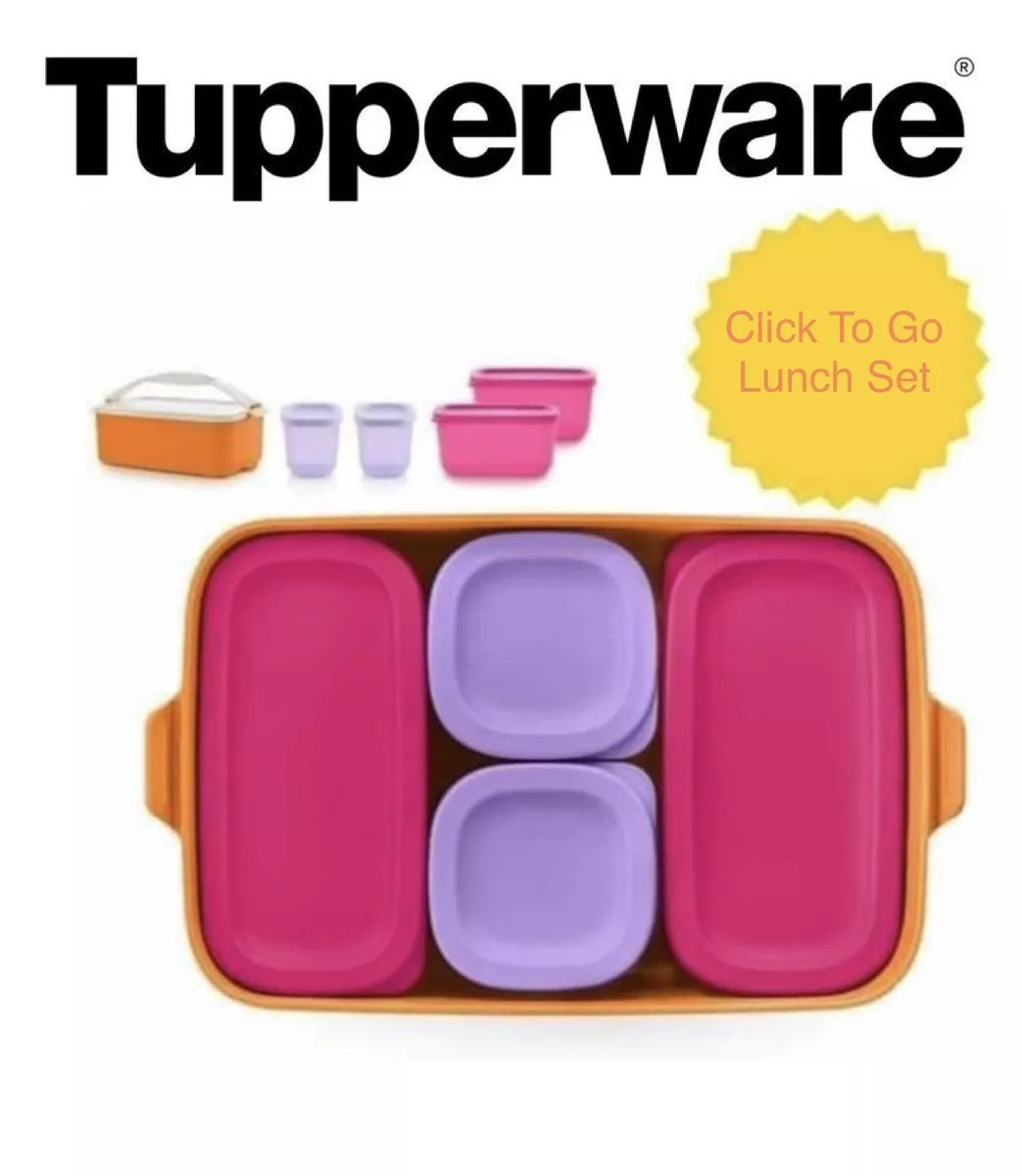 * TUPPERWARE Click To Go Set Lunch Box With Mini Containers - New