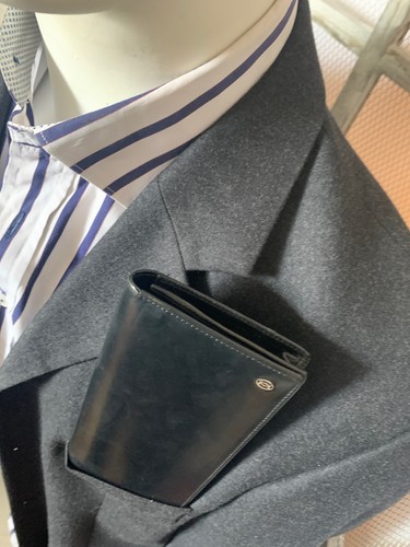 CARTIER Fine Italian Wool 4 button Blazer SZ 50L Black W/ Long Wallet - Picture 3 of 24