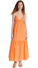 FAITHFULL THE BRAND Women's Wilonna Midi Dress, Mango, Orange, US 2