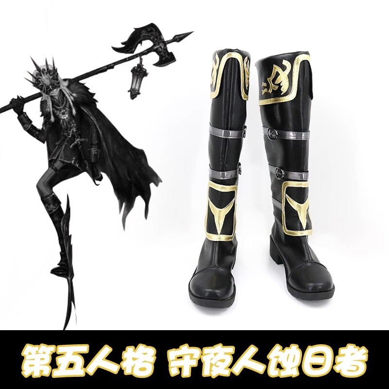 Identity Ⅴ Ithaqua cos靴 サイズ:25 材質:PU Identity Ⅴ Ithaqua Cosplay Shoes Black PU Zipper Long Boots