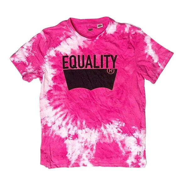 Levi’s Custom Pink Tie Dye Equality T-Shirt Women… - image 1