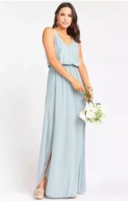 Show Me Your Mumu Dress Women's Kendall Maxi Size Small Light Blue Formal Flowy