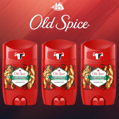 3 Pack Old Spice Deodorant Stick Bearglove Scent 1.7 oz 50 ml