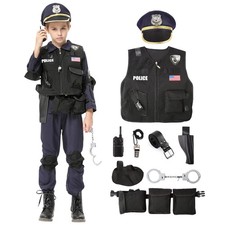 Twister.CK Police Officer Costume for Kids,Police Costume for Boys, Police Co...