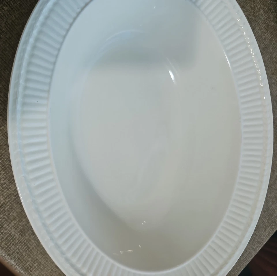 Cuenco para servir Wedgwood EDME Etruria Barlaston England borde acanalado ovalado 8x10,5 Foto 4 de 4