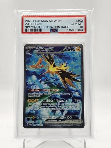 ZAPDOS EX 2023 POKEMON 151 SPECIAL ILLUSTRATION RARE #202 PSA 10 A Q0895