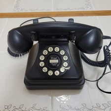 Crosley CR62 Classic 1930 Style Corded Landline Wired Phone Black Push Button