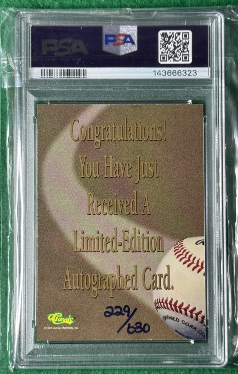 PSA 7 Auto 10 Barry Bonds Signed autograph 1995 Classic 5 Sport /630 UNDERGRADED view 6
