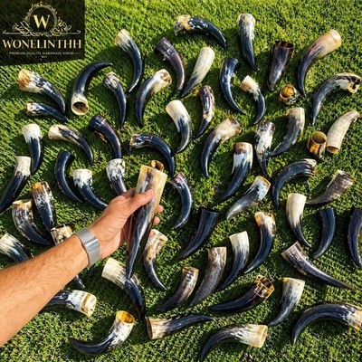 50Pc Viking Drinking Horn Set Handmade Buffalo Horn Medieval Beer Mug Bulk Lot