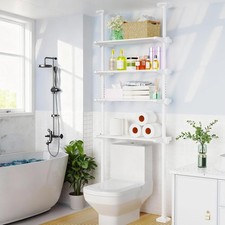 SUNALLY Over The Toilet Storage Shelf, 4-Tier Adjustable Over Toilet Bathroom