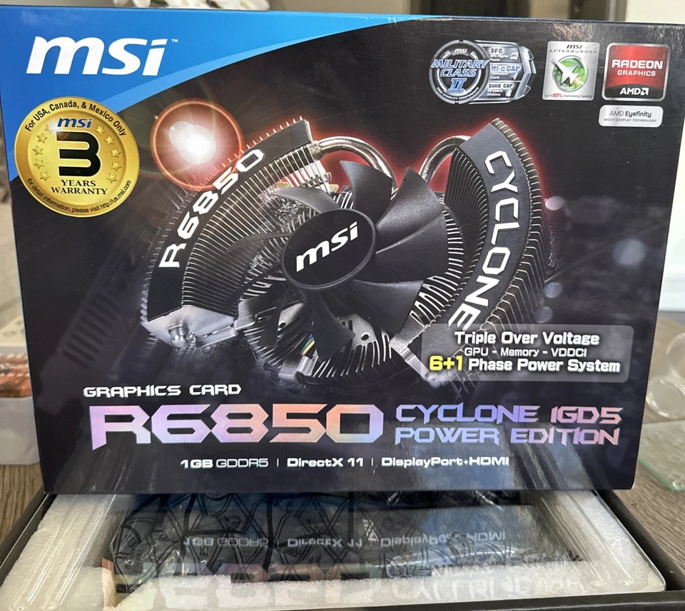 MSI R6850 CYCLONE "POWER EDITION" IGD5 1084 MHZ GRAPHICS CARD - Image 2 of 4