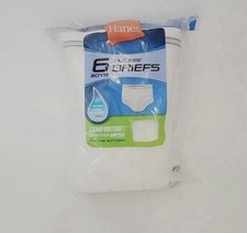 Hanes Boys 6 Pack Tagless White Briefs - Size Large L 14-16  NIP