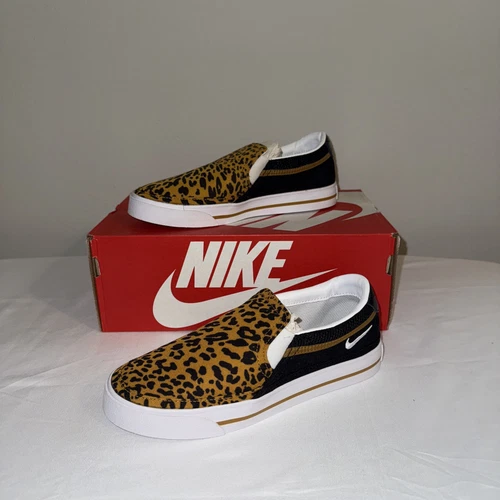 Scarpe slip on Nike donna Court Legacy leopardate taglia 5