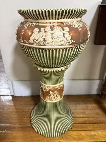 Roseville Pottery Donatello Jardiniere & Pedestal