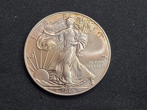 2012 American Silver Eagle 1 Oz Fine Silver One Dollar W/ Certificate Toning