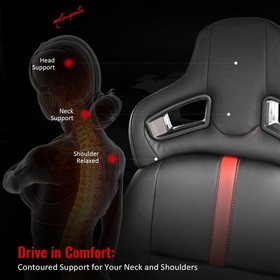 Pair Seat Headrest Black PU Rod Dia 14mm Space 140mm For Civic/BMW 3 Serise