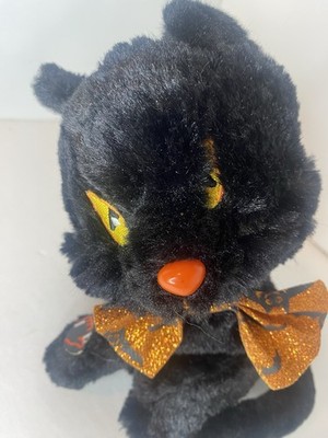 Dan Dee Black Cat Halloween Stuffed Animal Spinning Head Plush Tested Works