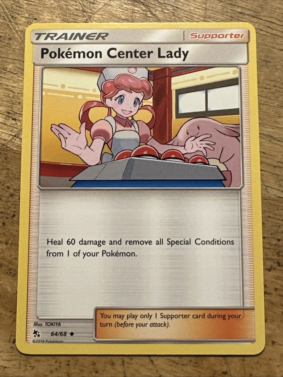 Pokemon Center Lady 64/68 Non-Holo Hidden Fates NM/M Pokemon Card