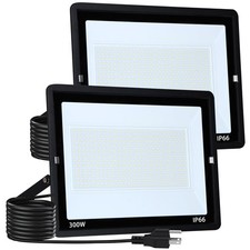 300W LED Flood Light Outdoor, LED Work Light,Floodlight Fixture with Plug in ...