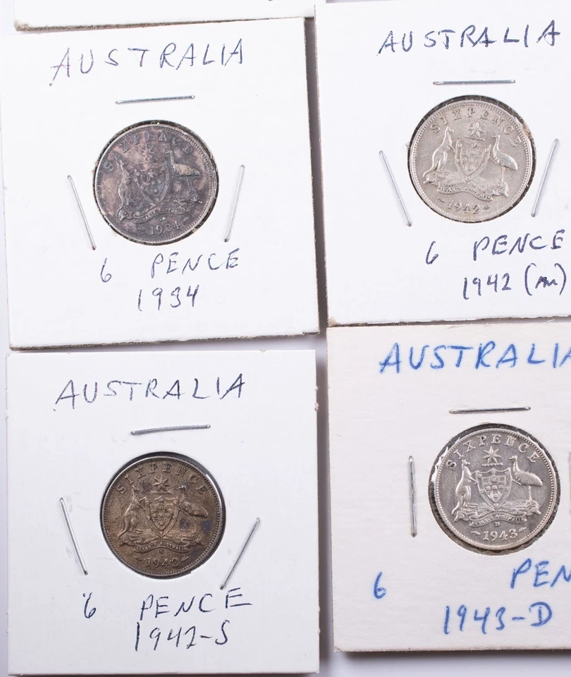 Silver 1910-1955 Australia 6 Pence Lot of 12 - Image 3 of 4