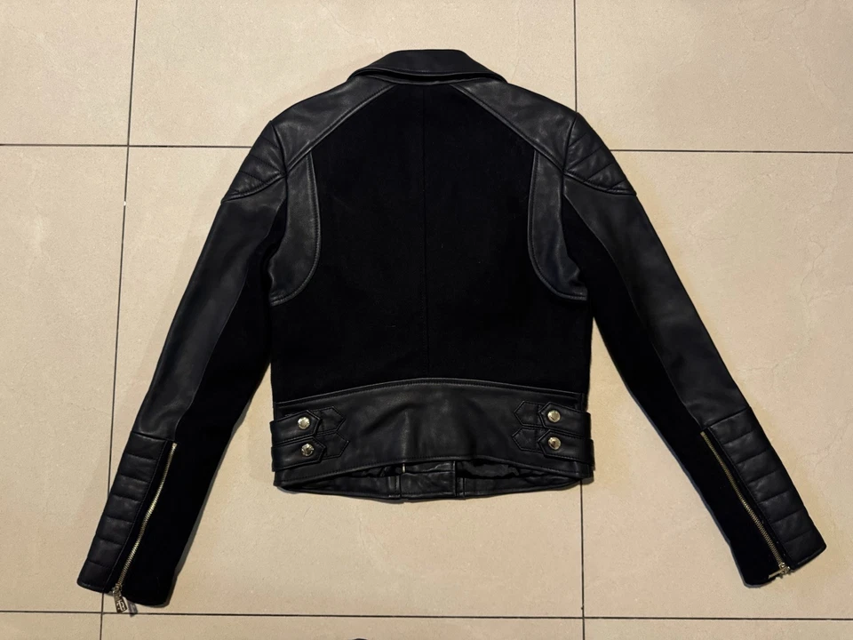 Chaqueta de Lana Genuina JUICY COUTURE "Etiqueta Negra" Mezcla Cuero Talla S Foto 2 de 4