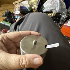 Brushed Stainless Steel Salt Cellar with Spoon