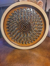 Handmade Ceramic Garlic Ginger Grater Plate Brown Glazed Pottery Kitchen Tool