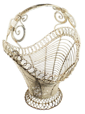 Antique 19th Century English Oval Wirework Basket Planter Very Rare Hard To Find