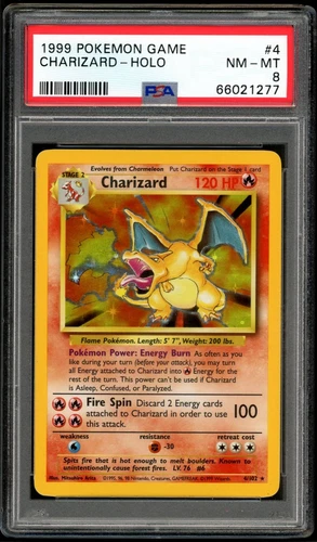POKEMON GAME CHARIZARD 1999 HOLO #4 PSA 8