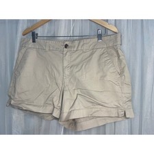 Old Navy Everyday Short Mid-Rise Khaki Tan Chino Twill Shorts Womens Size 12