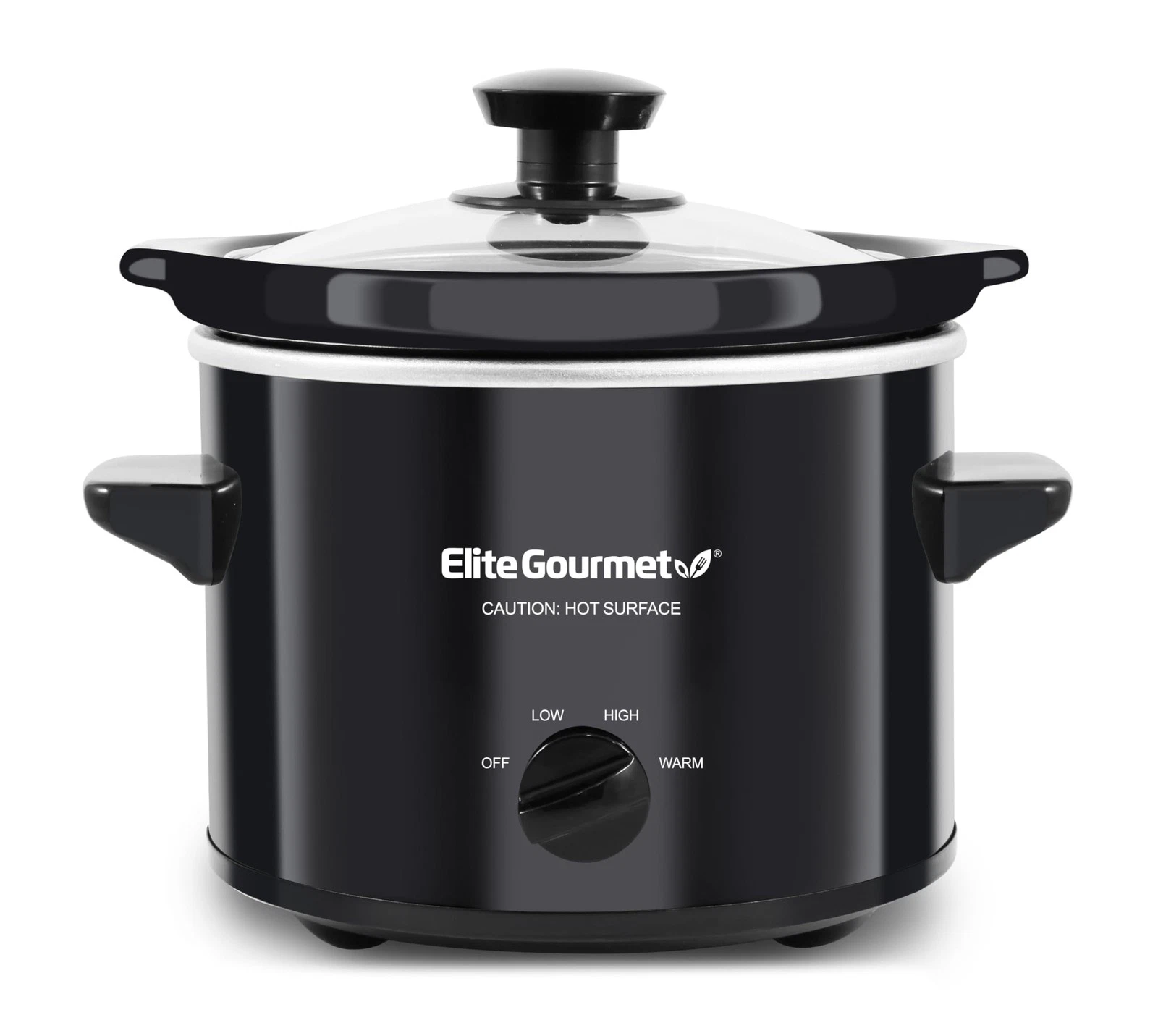 Elite Gourmet MST239X Electric Round Slow Cooker, Adjustable 2 Quarts, Black