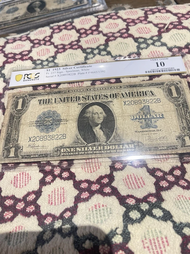 1923 SILVER CERTIFICATE $1 Fr#237 PCGS 10 VG SPEELMAN/WHITE 🌟🌟🌟🌟 - Image 3 of 4