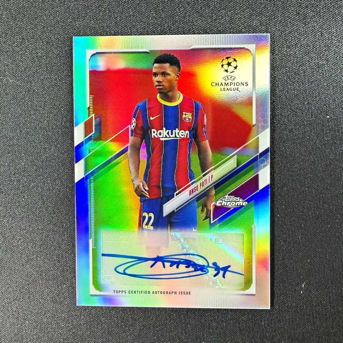 Topps 2020-21 Chrome UEFA Champions League Ansu Fati Auto CA-AF Barcelona 🔥🔥🔥