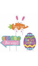 3 x Easter Egg Hunt Signs Garden Lawn Signs Yard Signs for Easter Egg Hunts