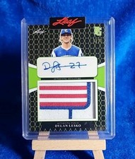 2021 LEAF PERFECT GAME DYLAN LESKO GREEN PATCH AUTO 5 /19 Game Worn Relic 