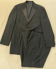 HUGO BOSS Made in Germany Vintage 3-Button Satin Notch Lapel Wool Tuxedo 46 XL