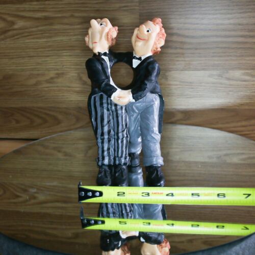 James the Butler 2 French Waiters Resin Long Neck Bottle HOLDER Wine Vintage NOS - Picture 2 of 22