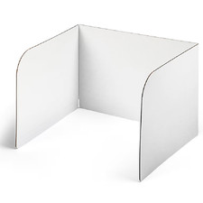 Classroom Privacy Shields 20 Pk -White Cardboard Foldable 20" x 13" - Ships Free