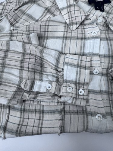 Paige Women's 100% Viscose Button Down Plaid Shirt Size L; Lightweight, Casual - Picture 8 of 12