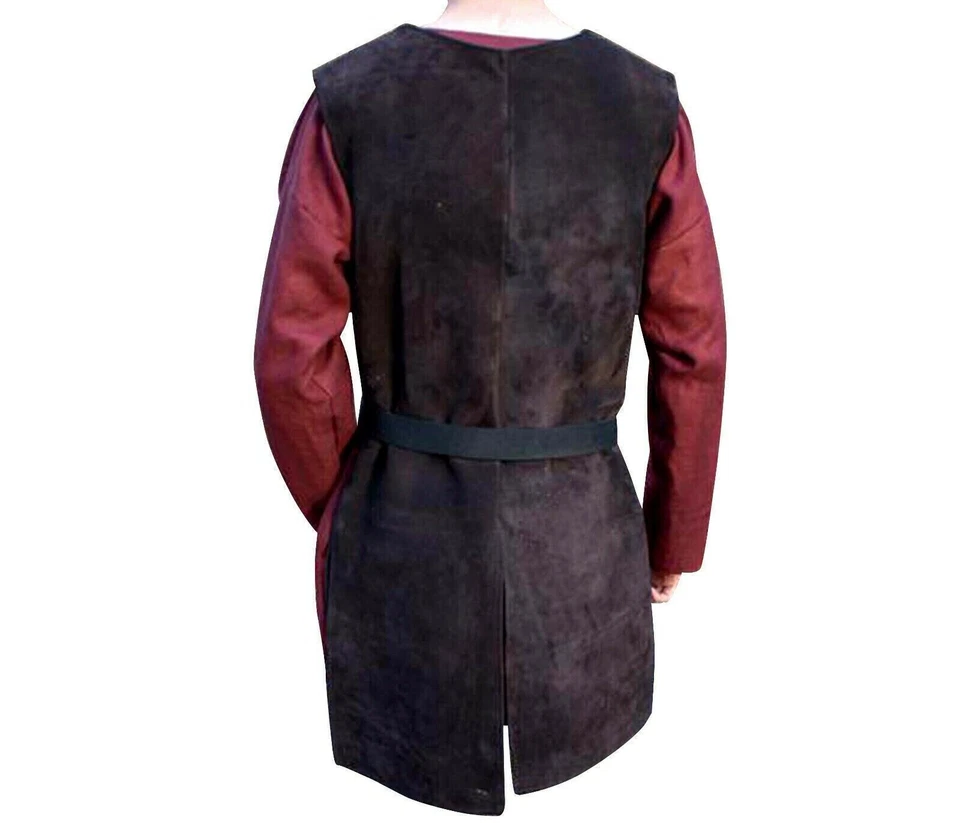 Woodsman 中世纪束腰外衣 Cosplay & Larp 服装皮革盔甲长 Jerkin  — 第 3/4 张图片