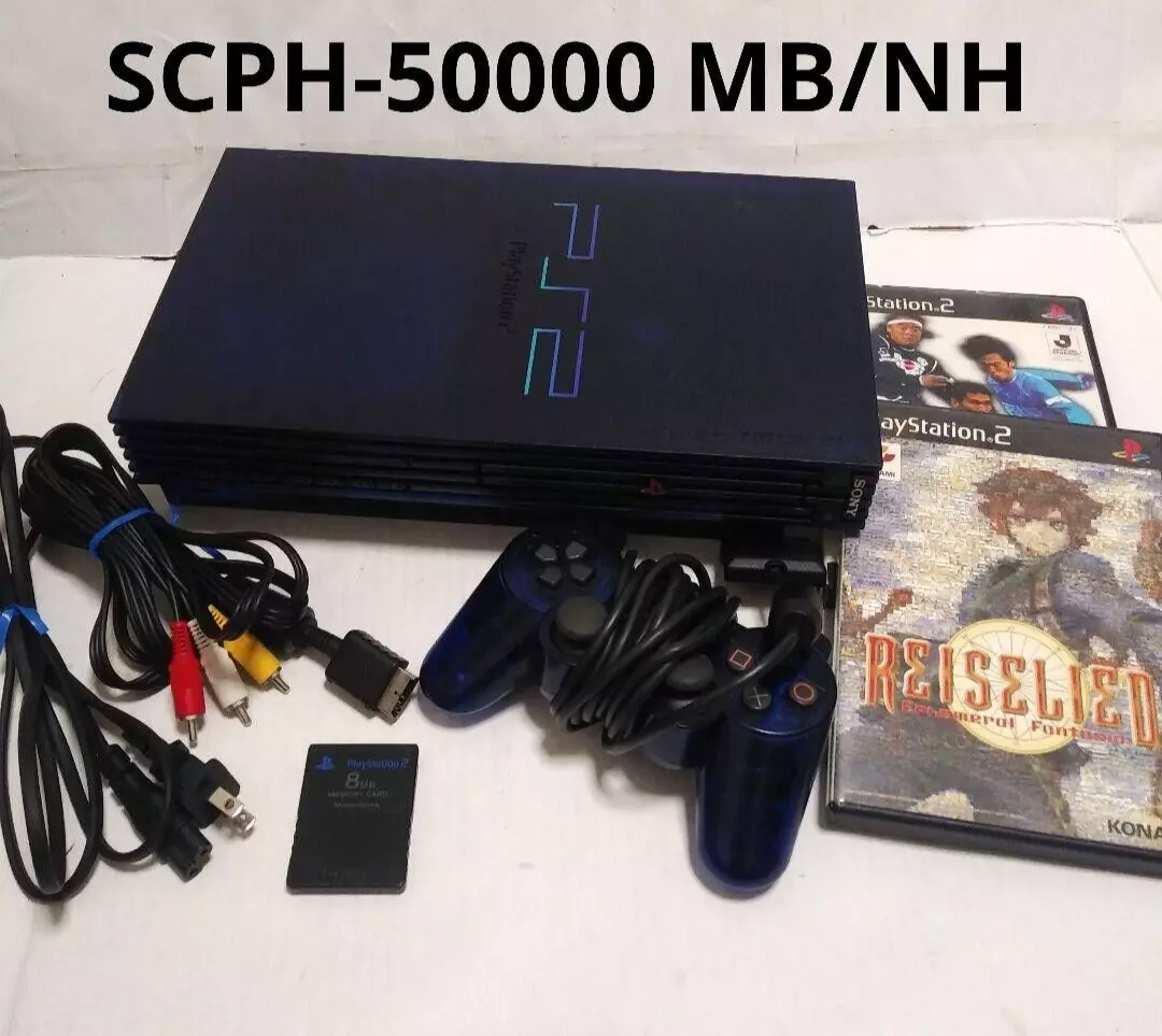 Sony PlayStation 2 SCPH-50000 Midnight Blue Game Console Set Japanese Ver.  F/S