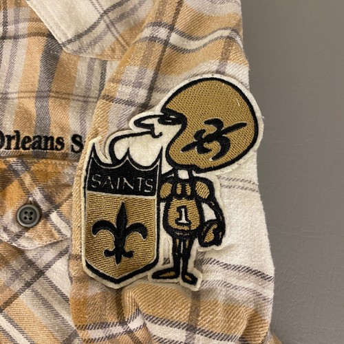 NFL x Darius Rucker New Orleans Saints Flannel Shirt Men's Large Beige Plaid - Picture 7 of 13