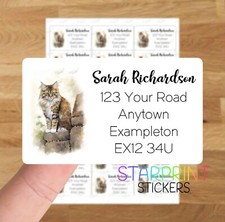 Maine Coon Cat Personalised Address Labels,Stickers, Sticky Present, Post Letter
